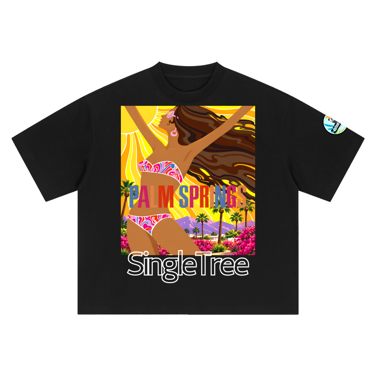 Here Comes the Sun Palm Springs Boxy Oversized Unisex T-Shirt