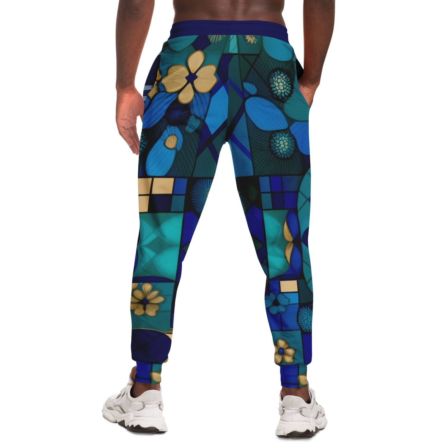 Blue Mystic Abstract Plaid Eco-Poly Unisex Joggers
