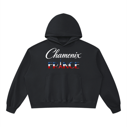 La Piste Faire du Ski Chamonix Unisex Boxy Vintage Washed Hoodie