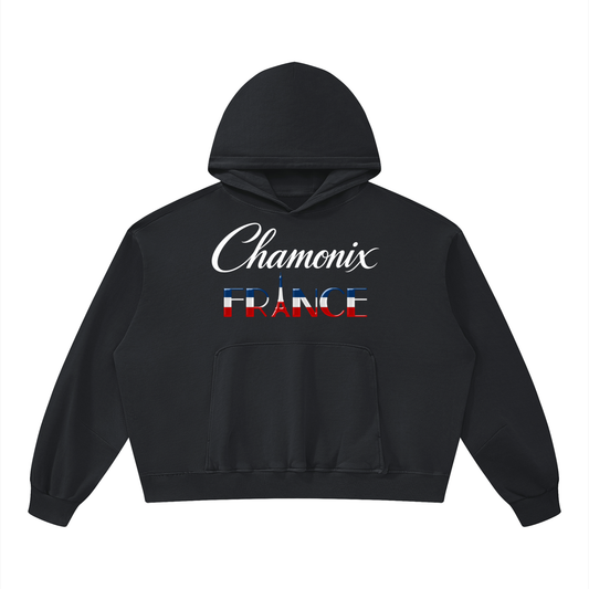 La Piste Faire du Ski Chamonix Unisex Boxy Vintage Washed Hoodie