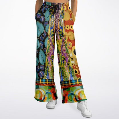 Call Me Fritza Art Deco Print Eco-Poly Wide Leg Pants