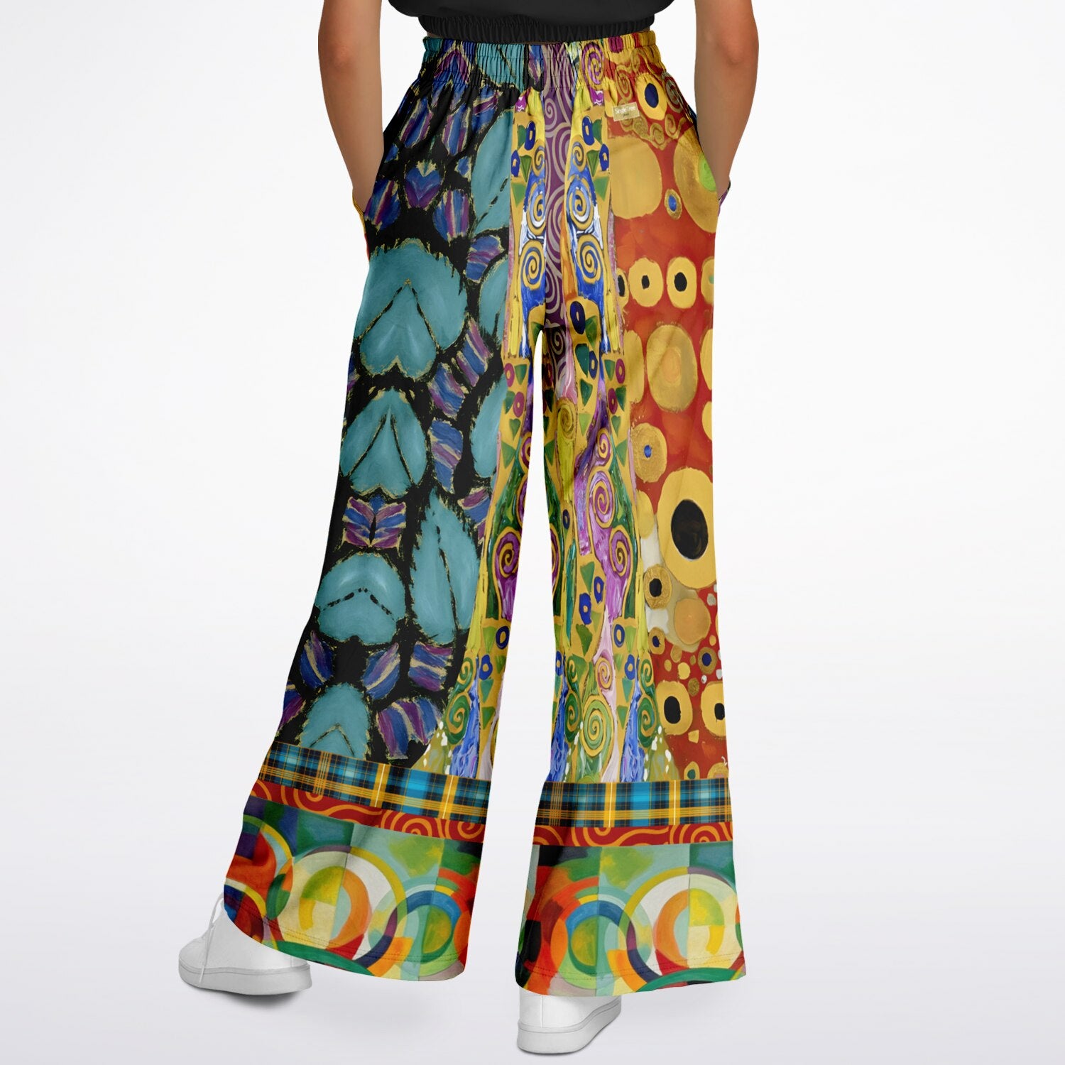 Call Me Fritza Art Deco Print Eco-Poly Wide Leg Pants