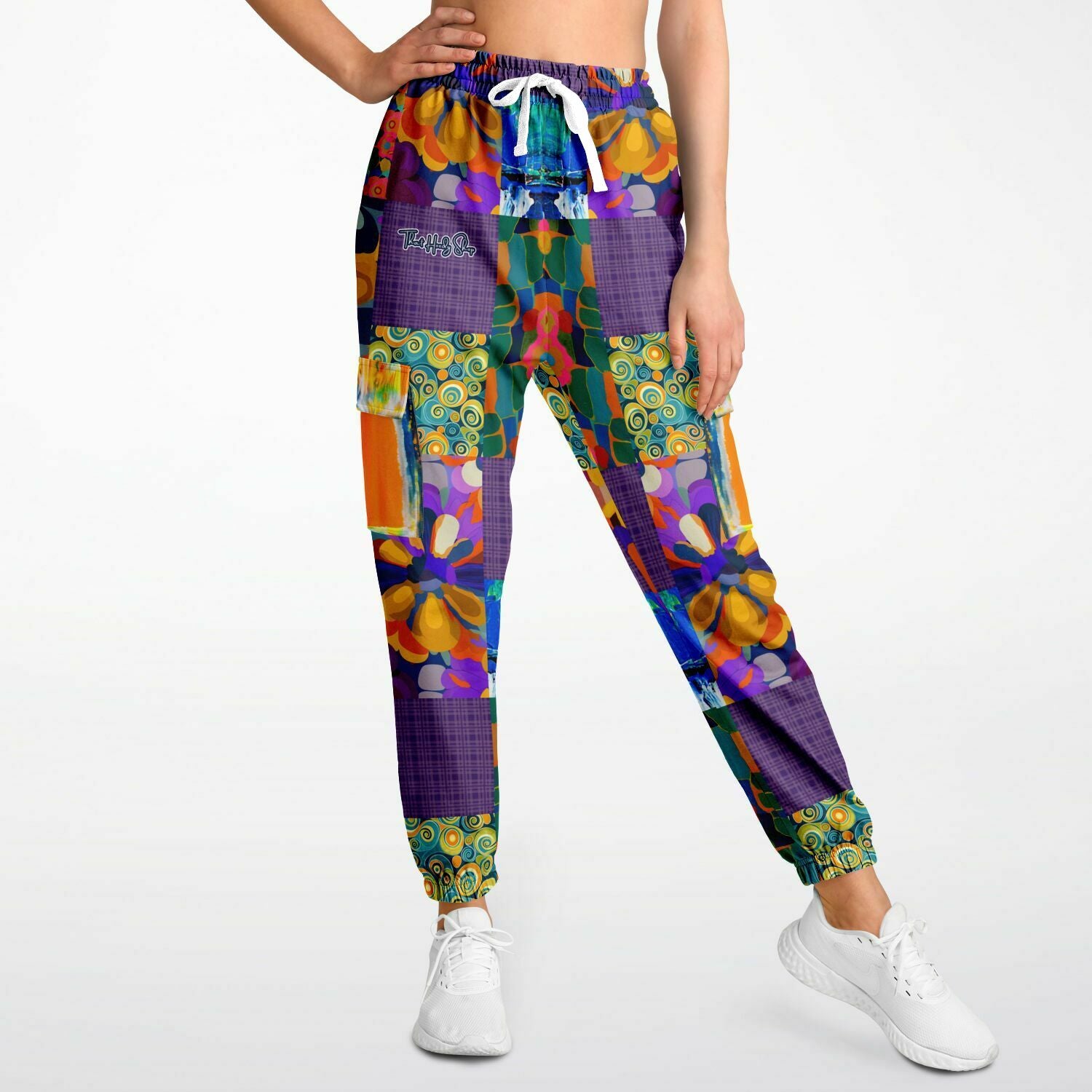 Blue Girl Trinidad Patchwork Floral Eco-Poly Unisex Cargo Joggers