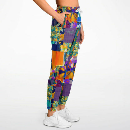 Blue Girl Trinidad Patchwork Floral Eco-Poly Unisex Cargo Joggers