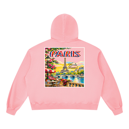 Paris Vive la France Unisex Boxy Vintage Washed Hoodie