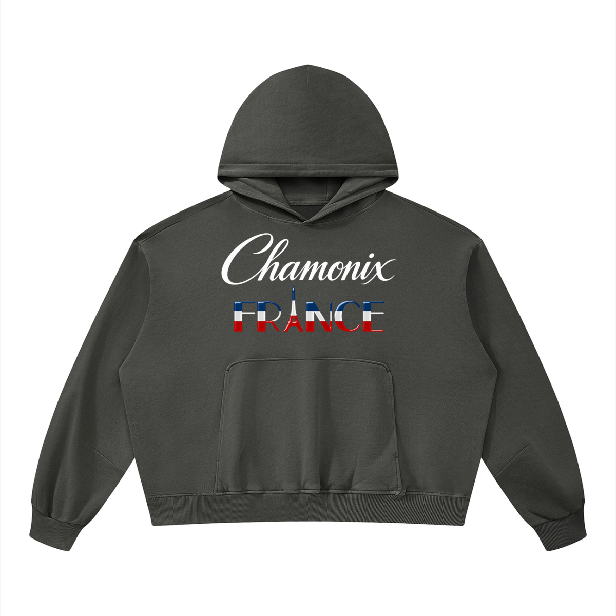 La Piste Faire du Ski Chamonix Unisex Boxy Vintage Washed Hoodie
