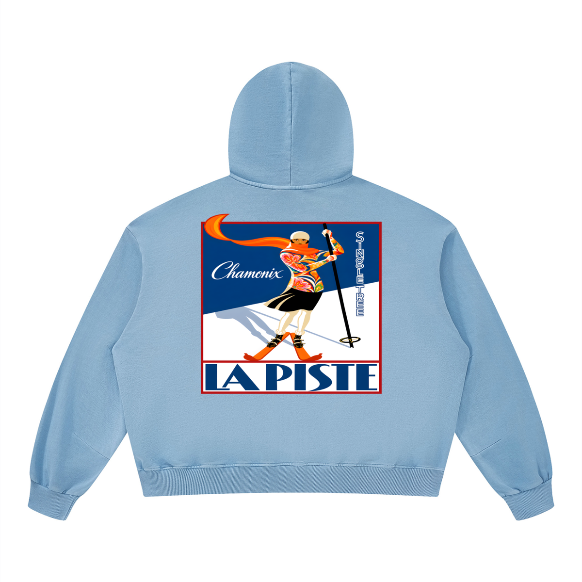 La Piste Faire du Ski Chamonix Unisex Boxy Vintage Washed Hoodie