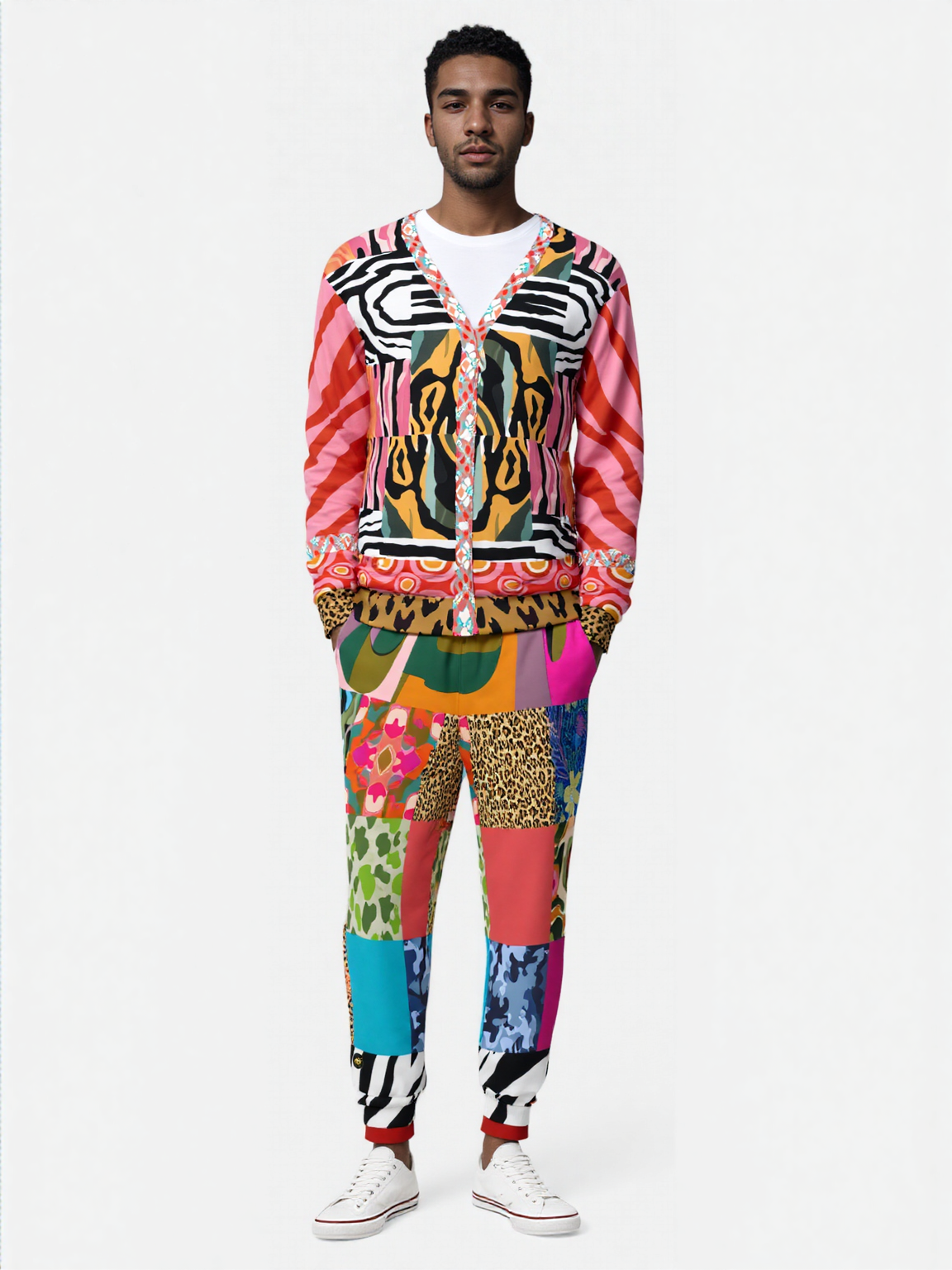 Gypsy Cheetah Multicolor Patchwork Eco-Poly Unisex Joggers