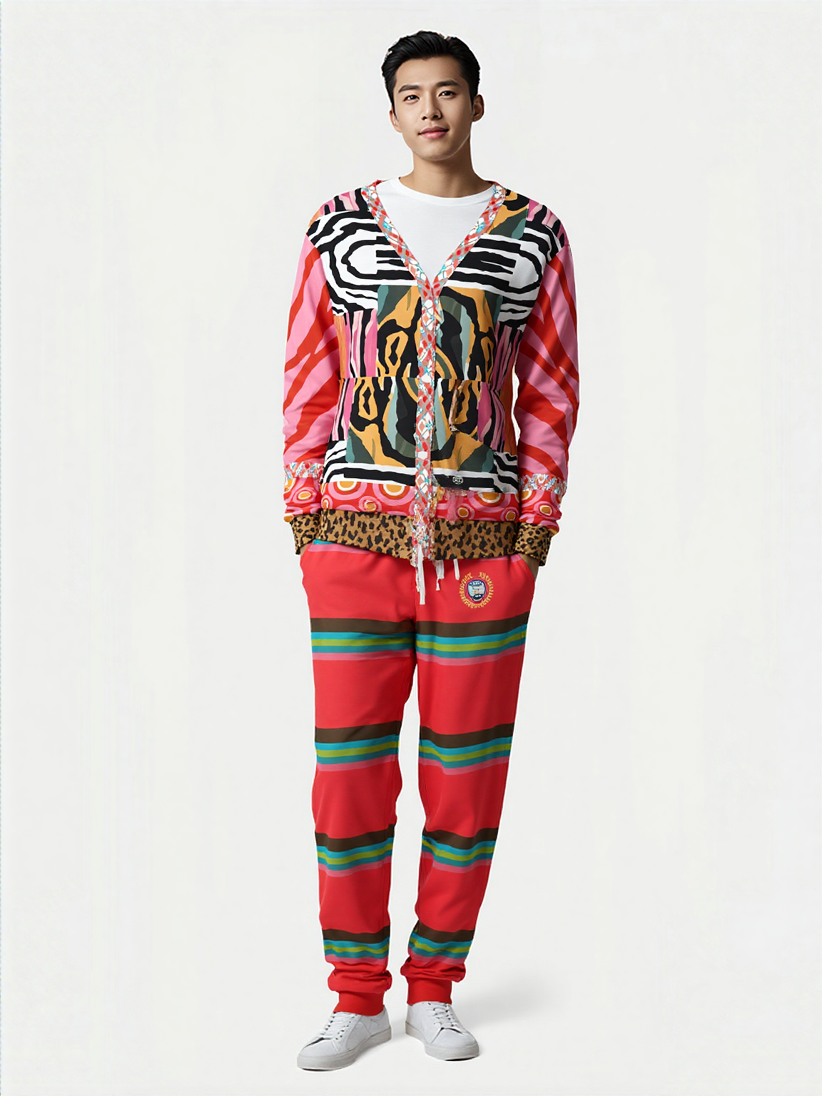 Watermelon Crush Rugby Stripe Eco-Poly Unisex Joggers