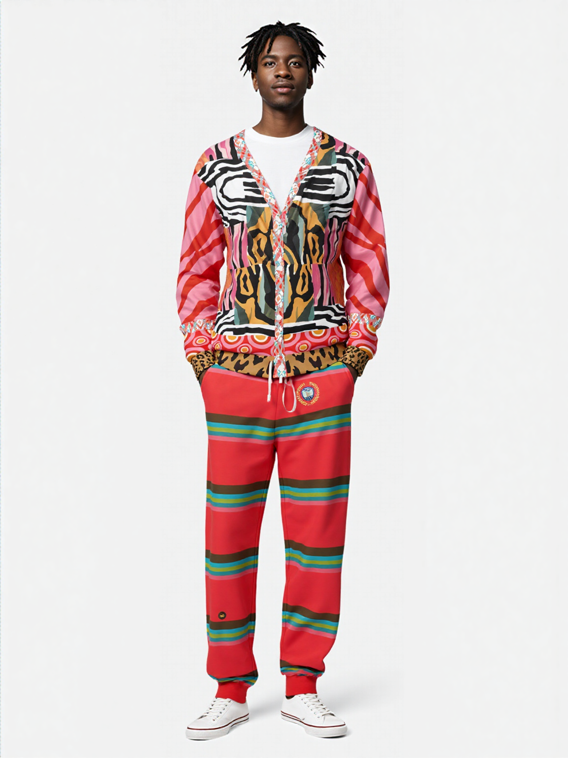 Watermelon Crush Rugby Stripe Eco-Poly Unisex Joggers