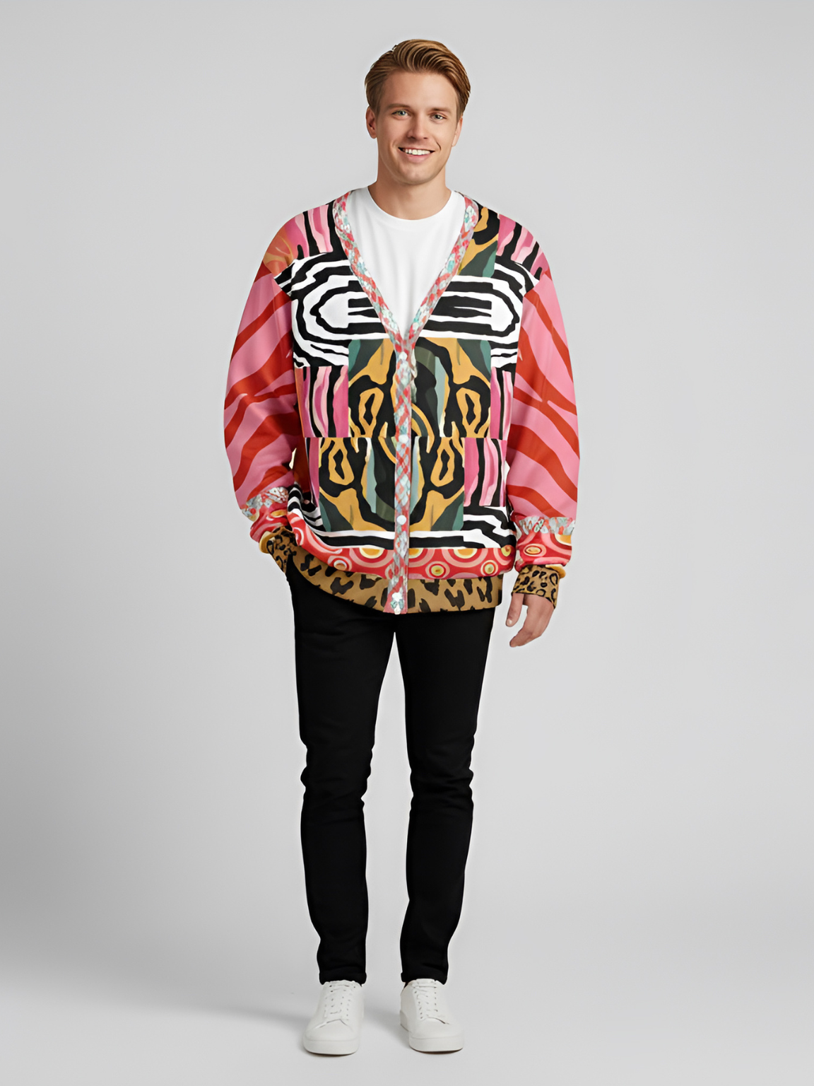 Walk on the Wild Side Zebra Stripes Heavyweight Unisex Cardigan