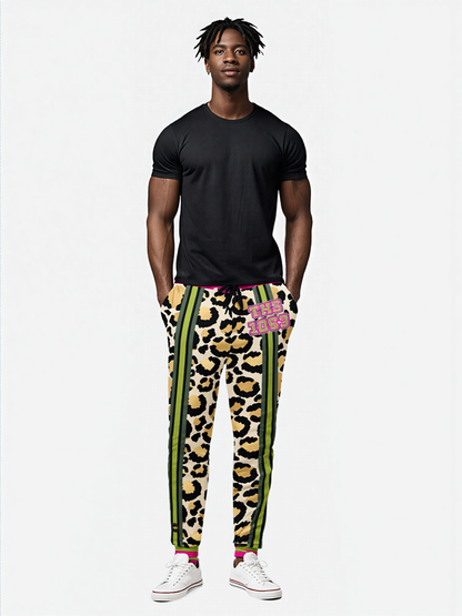 Cheetah Time 1863 Neon Stripe Eco-Poly Unisex Joggers