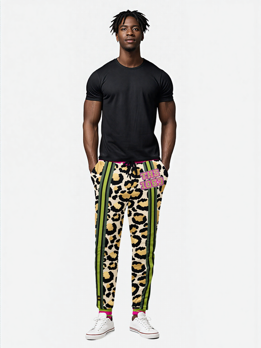 Cheetah Time 1863 Neon Stripe Eco-Poly Unisex Joggers