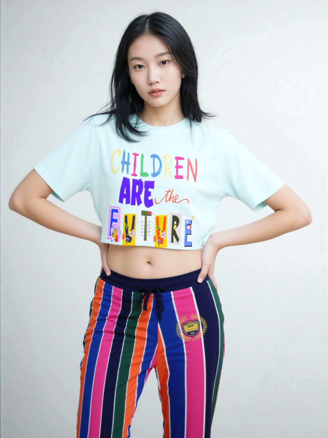 Pink Cerise Rugby Stripe Eco-Poly Unisex Joggers