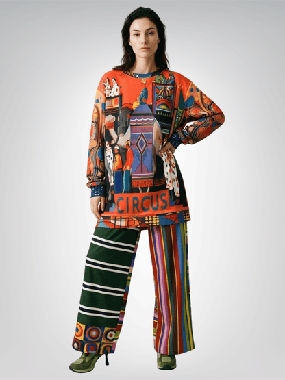 Traveling Circus Caravan in Sunset &amp; Sky Unisex Sweatshirt (Gold Label)
