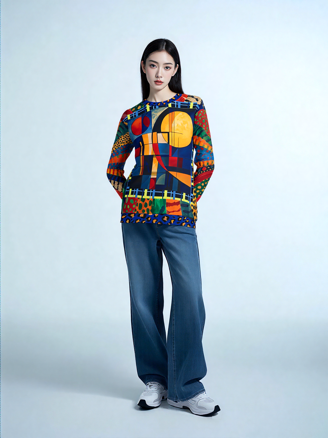 City by the Sea and Moon Abstract Art Unisex Sweatshirt (Gold Label)