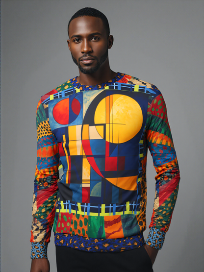 City by the Sea and Moon Abstract Art Unisex Sweatshirt (Gold Label)