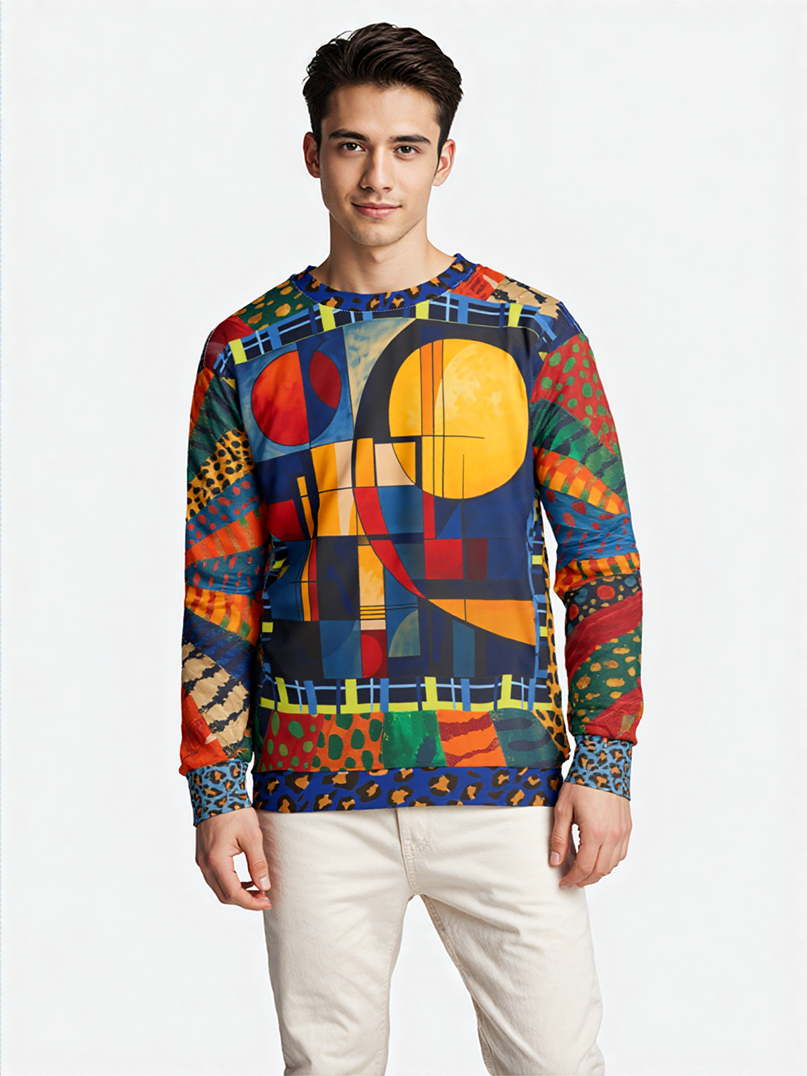 City by the Sea and Moon Abstract Art Unisex Sweatshirt (Gold Label)