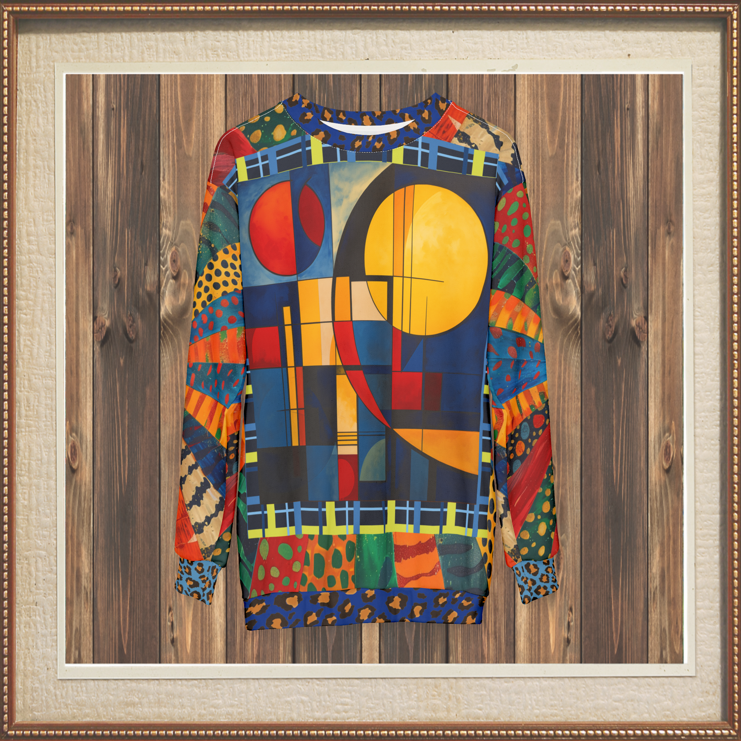 City by the Sea and Moon Abstract Art Unisex Sweatshirt (Gold Label)