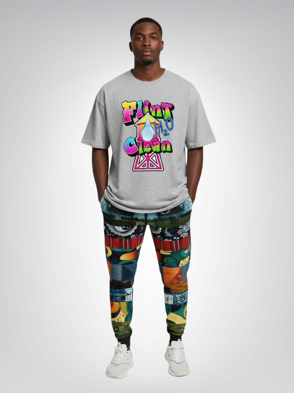 Kabuki Theater Girl Patchwork Print Eco-Poly Unisex Joggers