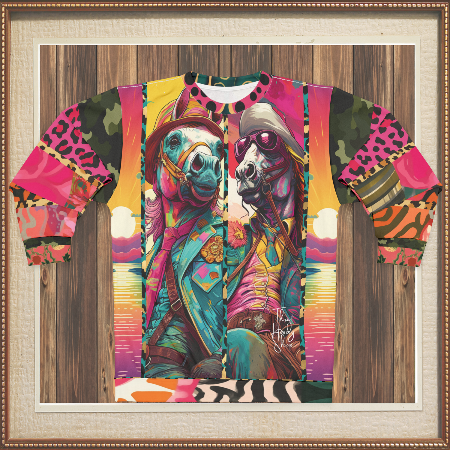 Clifford &amp; Sam Intergalactic Horse Cowboys Unisex Sweatshirt (Gold Label)