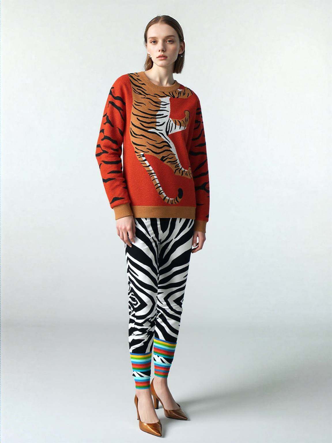 Zebra Rainbow Stripe Eco-Poly Unisex Joggers