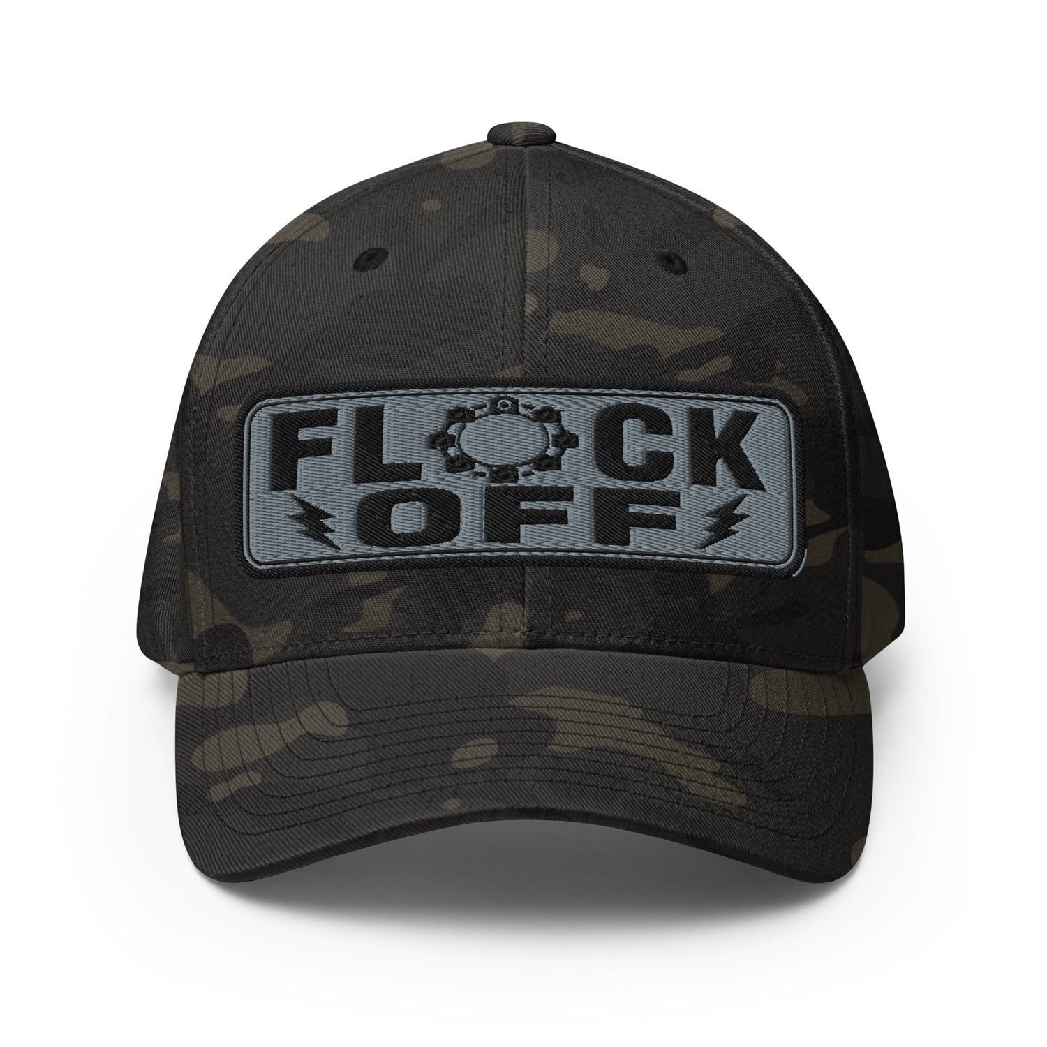 Flock Off Structured Twill Dad Hat with Elastic Back