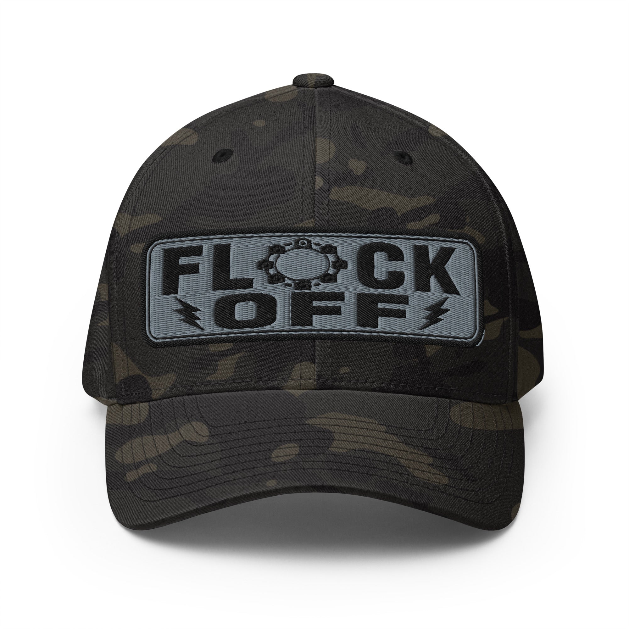 Flock Off Structured Twill Dad Hat with Elastic Back