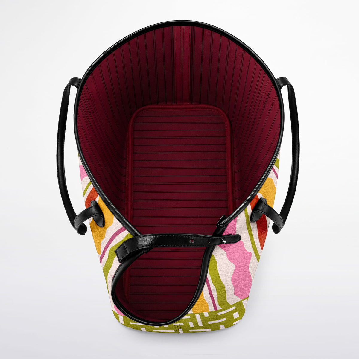Colorful Ribbon Riot Striped Vegan Leather Pet Carrier Tote
