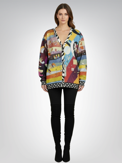 Composition in Nines - Kandinsky Heavyweight Unisex Cardigan