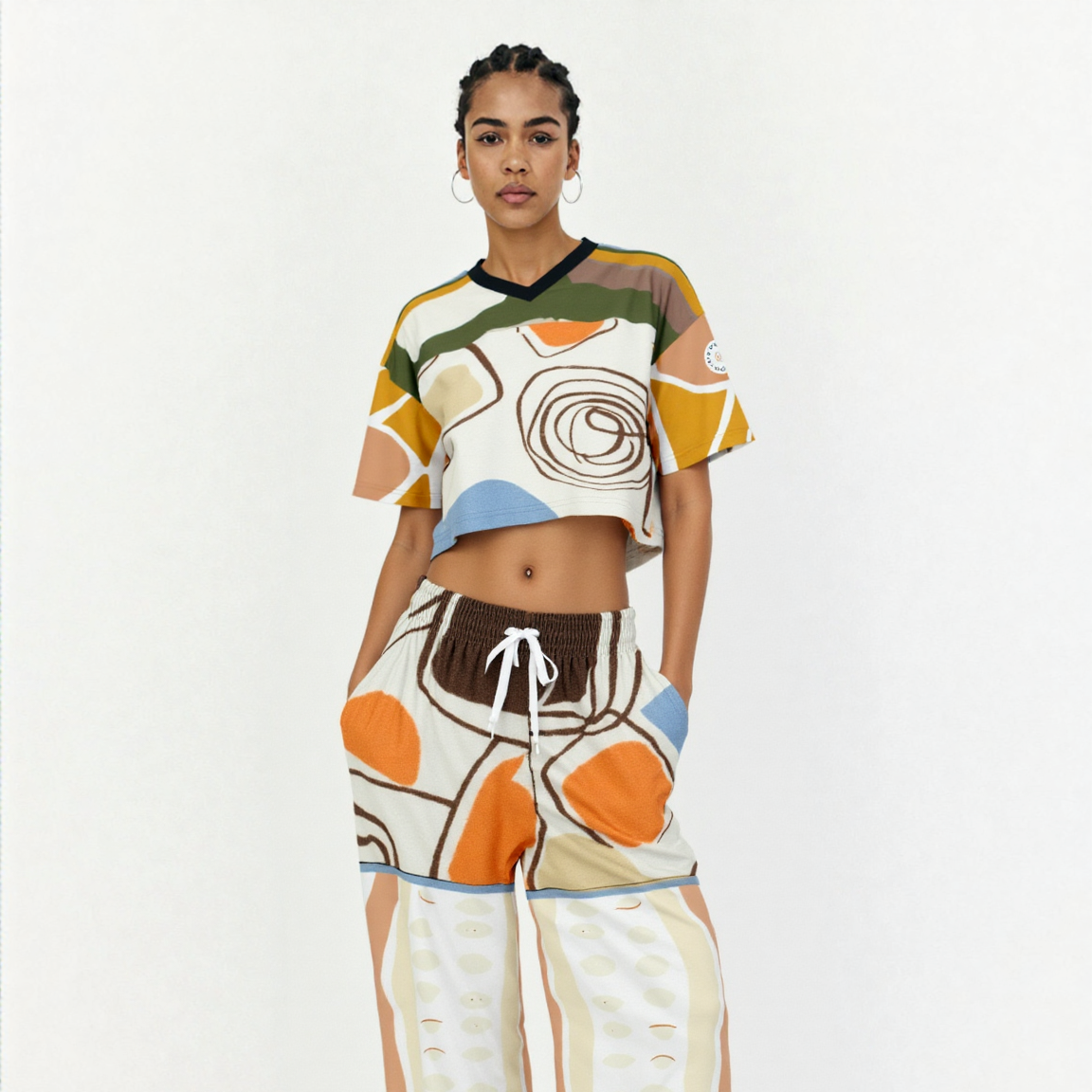 Concrete Jungle Abstract Geo Eco-Poly Crop Jersey