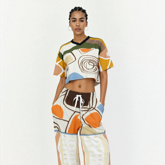 Concrete Jungle Abstract Geo Eco-Poly Crop Jersey