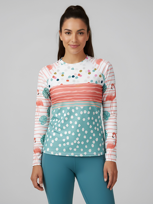 Coral Gables Flamingo Women's Rash Guard