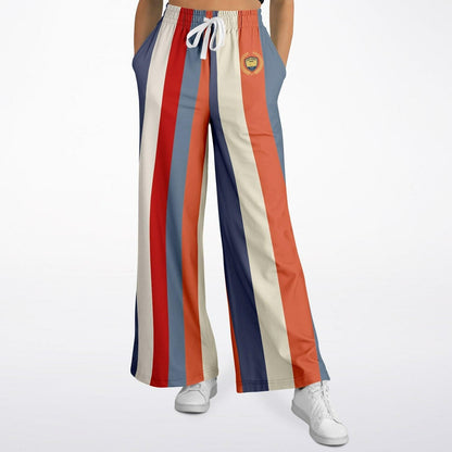 Coral Reef Coastal Stripe Eco-Poly Wide Leg Pants