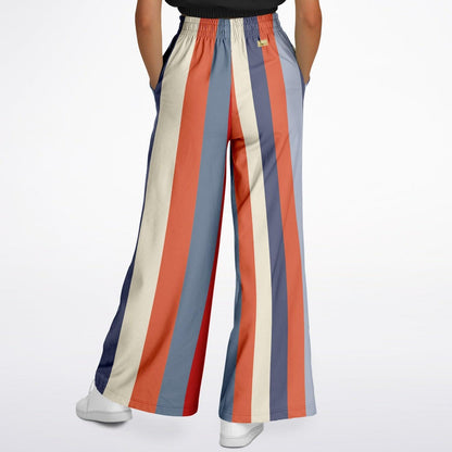 Coral Reef Coastal Stripe Eco-Poly Wide Leg Pants