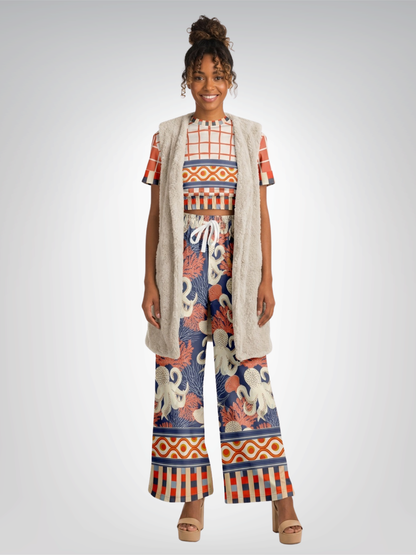 Coral Reef Secret Society Eco-Poly Wide Leg Pants