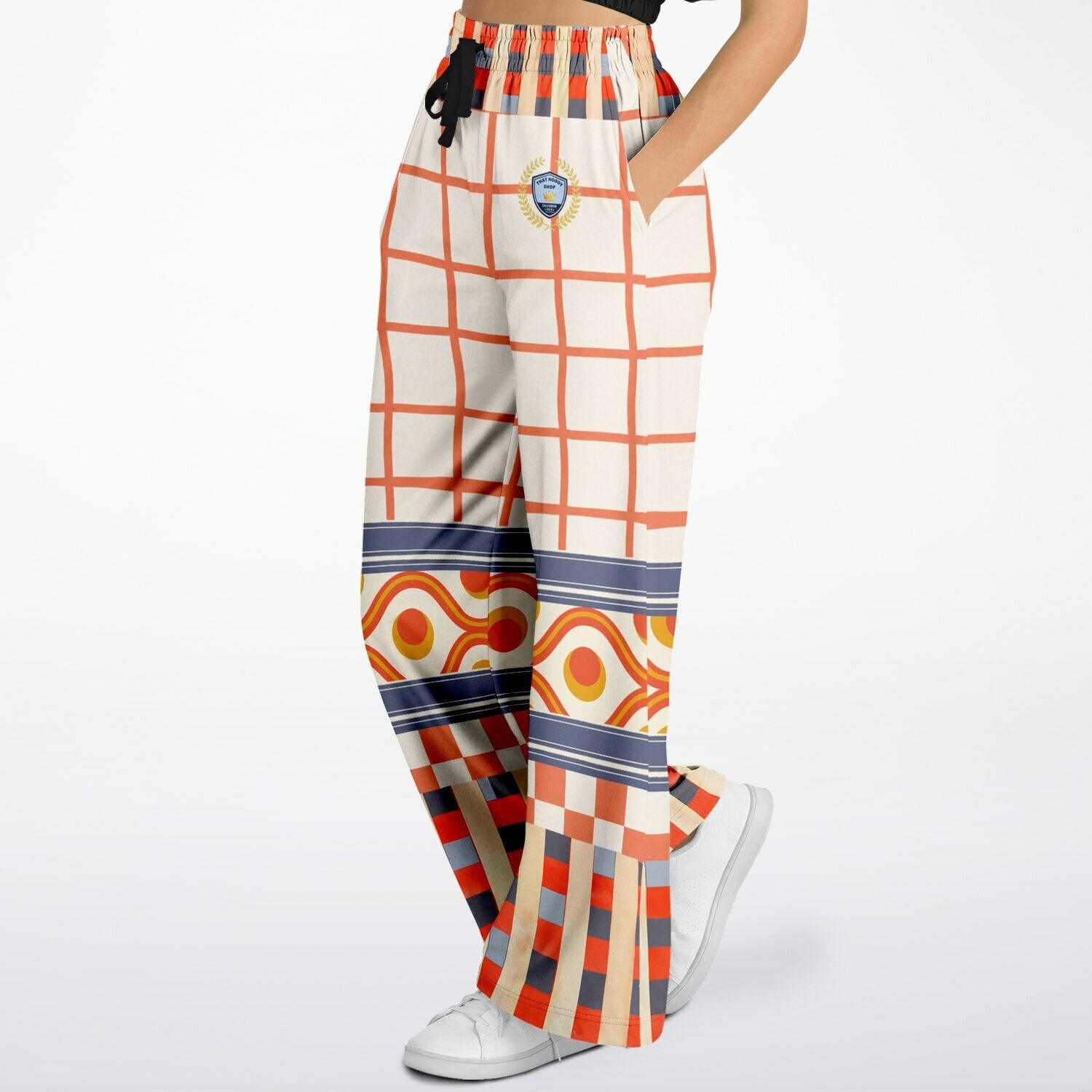 Coral Reef Secret Society Windowpane Plaid Eco-Poly Wide Leg Pants