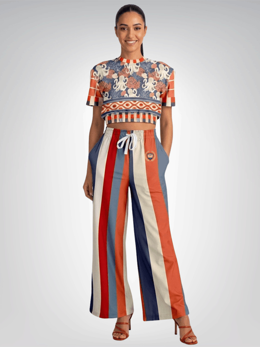Coral Reef Secret Society Eco-Poly Short Sleeve Cropped Pullover