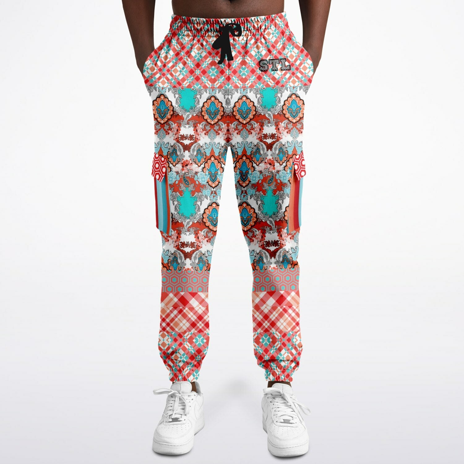 Coral Springs Abstract Paisley Patchwork Eco-Poly Unisex Cargo Joggers