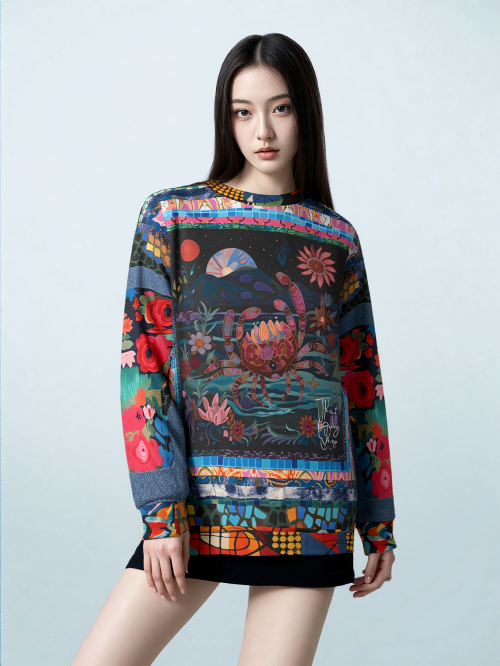 Crab of the Full Moon in Fantasy Unisex Sweatshirt (Gold Label)