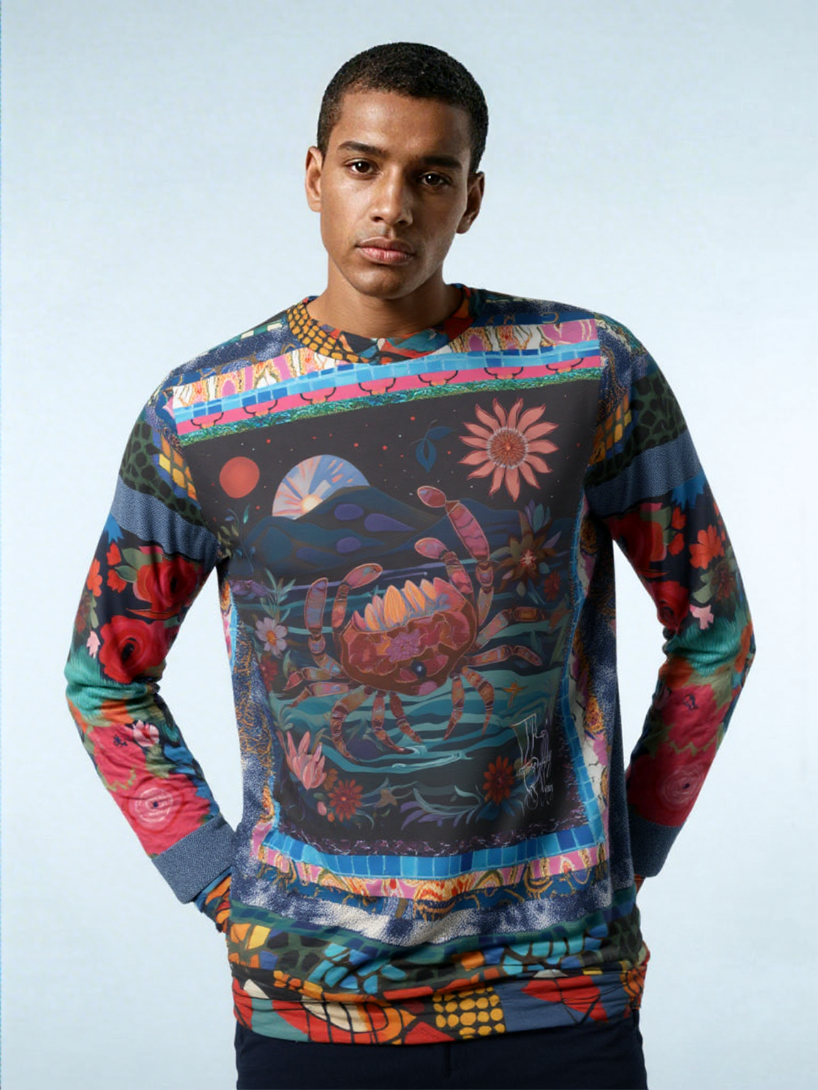 Crab of the Full Moon in Fantasy Unisex Sweatshirt (Gold Label)