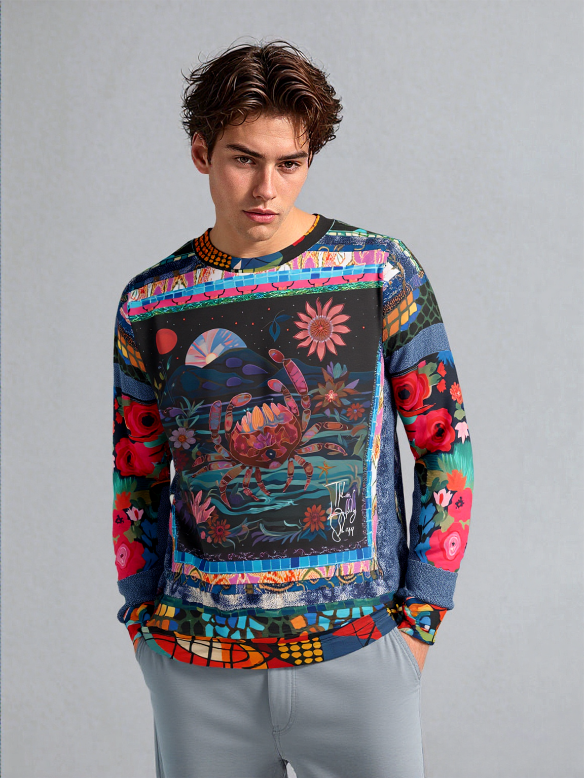 Crab of the Full Moon in Fantasy Unisex Sweatshirt (Gold Label)