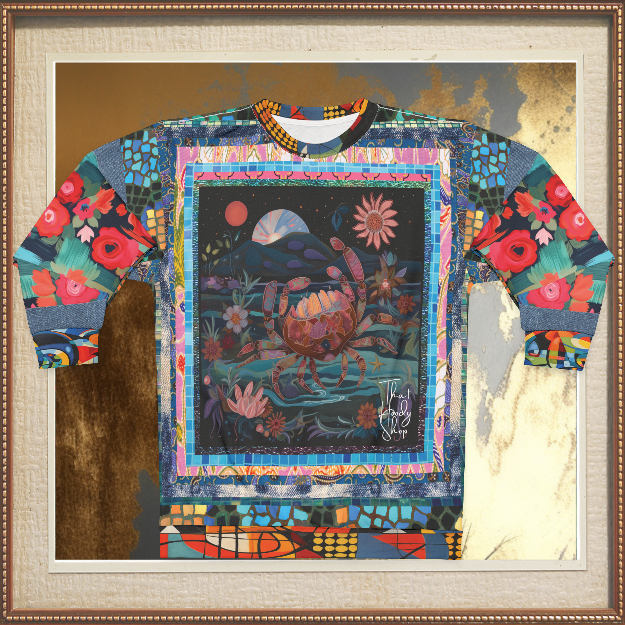 Crab of the Full Moon in Fantasy Unisex Sweatshirt (Gold Label)