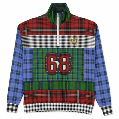 Crazy About Plaid in Patchwork Heavyweight Oversized Quarter Zip Sweatshirt