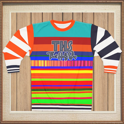Crazy Dayglo Static Rugby Stripe THS Logo Unisex Sweatshirt (Gold Label)