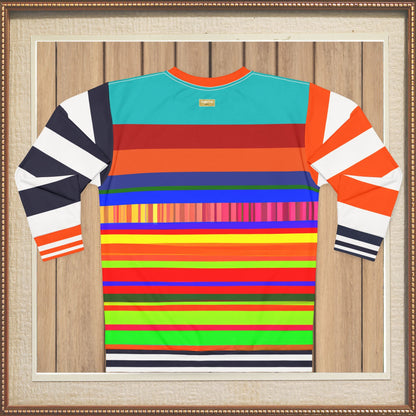 Crazy Dayglo Static Rugby Stripe THS Logo Unisex Sweatshirt (Gold Label)