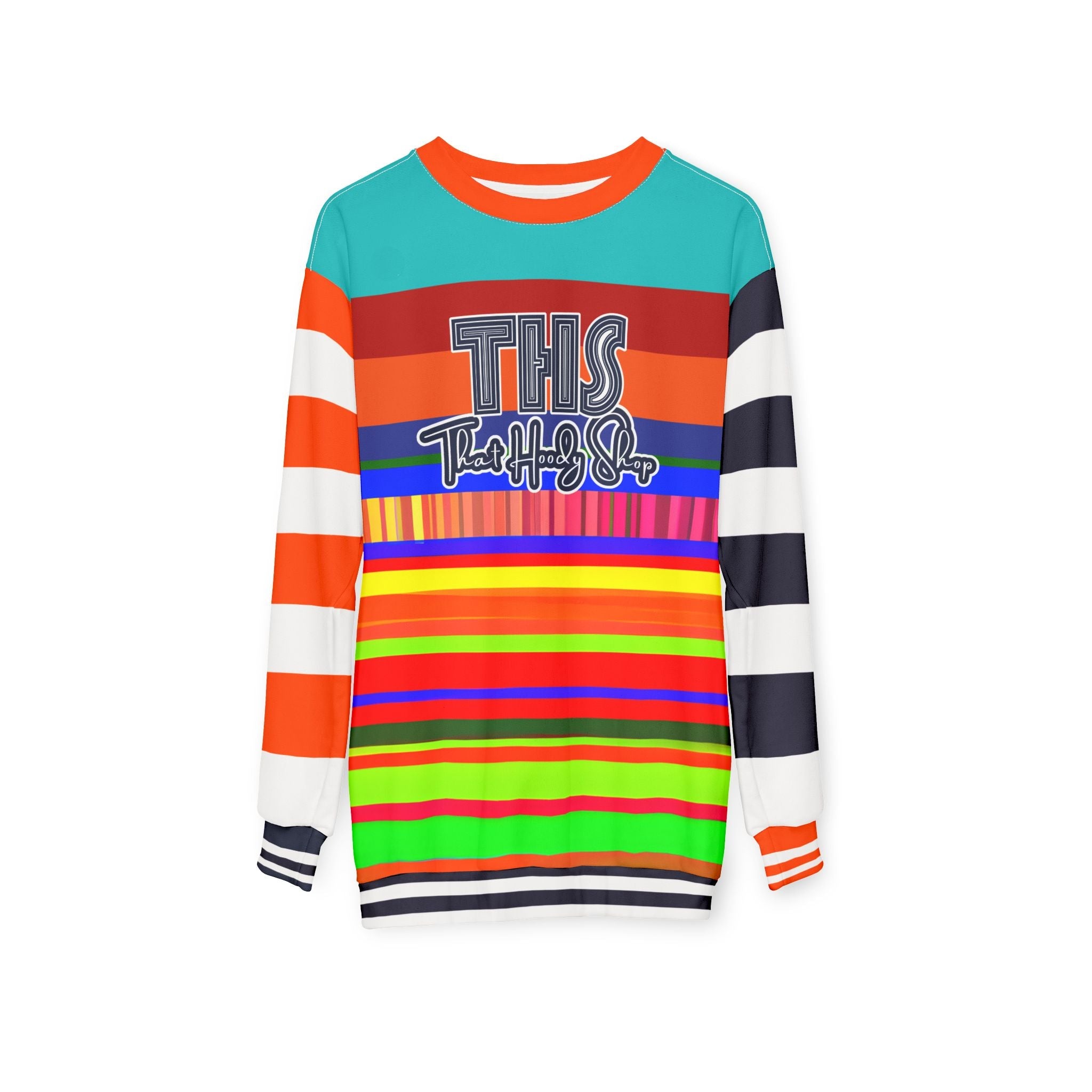 Crazy Dayglo Static Rugby Stripe THS Logo Unisex Sweatshirt (Gold Label)