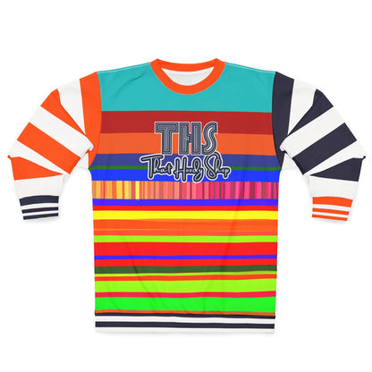 Crazy Dayglo Static Rugby Stripe THS Logo Unisex Sweatshirt (Gold Label)