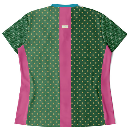 Criss Cross Golf in Green Mandarin Collar Ladies Golf Polo Jersey