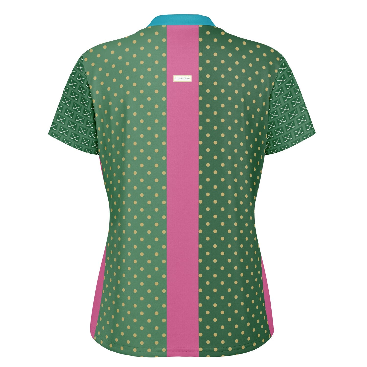 Criss Cross Golf in Green Mandarin Collar Ladies Golf Polo Jersey